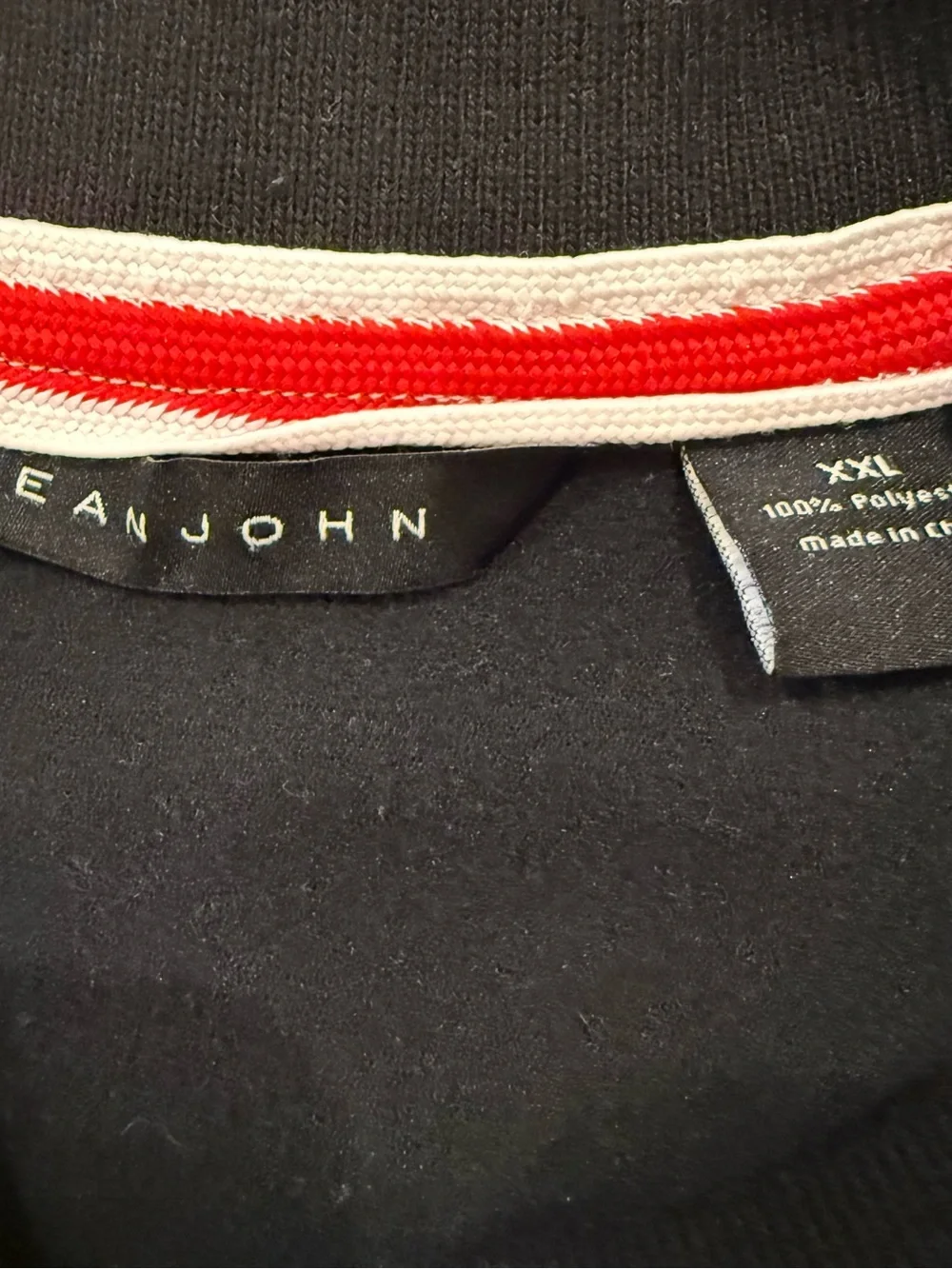 Sean John Vintage Track Jacket Colorblock Crest Patch White Black Red Size XXL